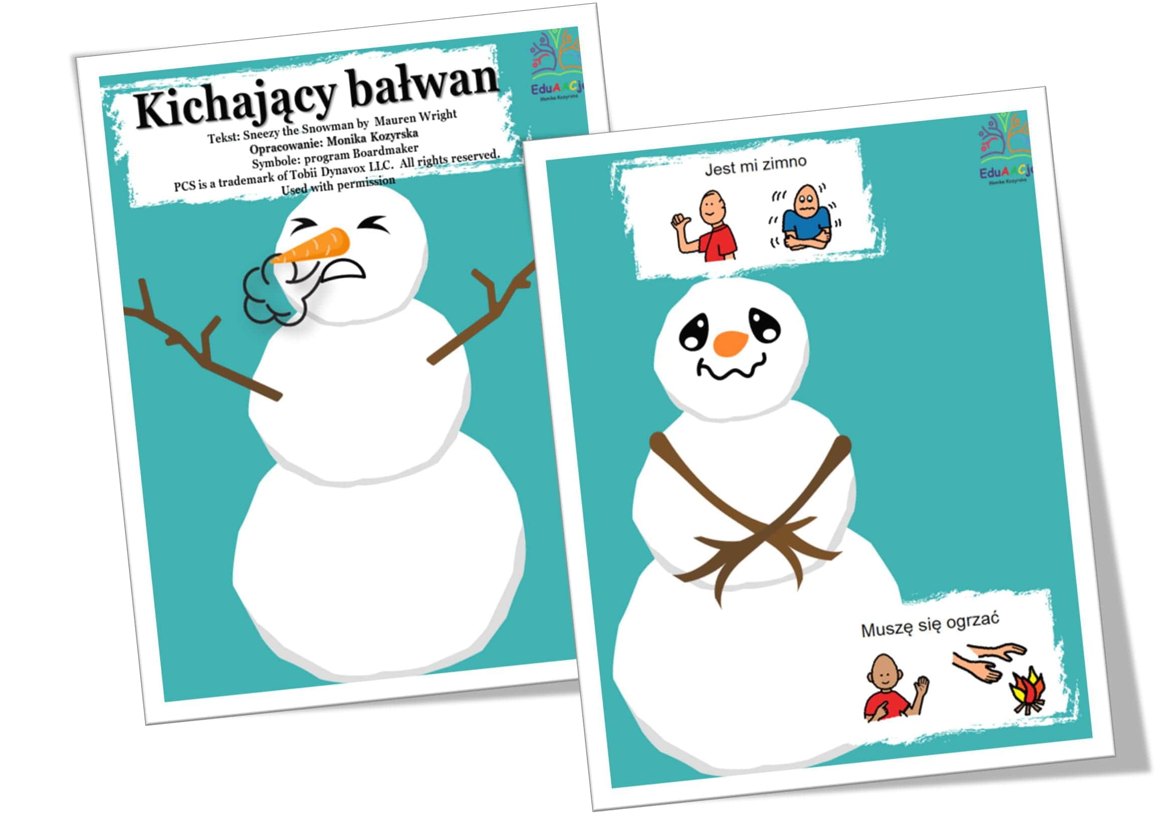 kichający bałwan czytanie aac eduaacja