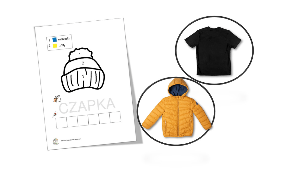 karty pracy zimowe ubrania eduaacja